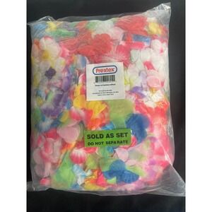 Prextex Flower Lei Necklace 40-Pack Multicolor Hawaiian Party Favors PR-FL100-40